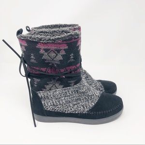 TOMS Black Aztec Boots